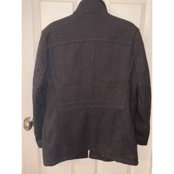 Men's Charcoal Cashmere Coat with removable scarf. Size M - Picture 3 of 12
